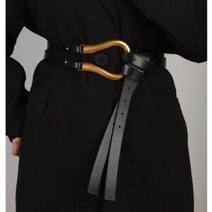 Luxe Vegan Leather Gold Tone Wrap Belt